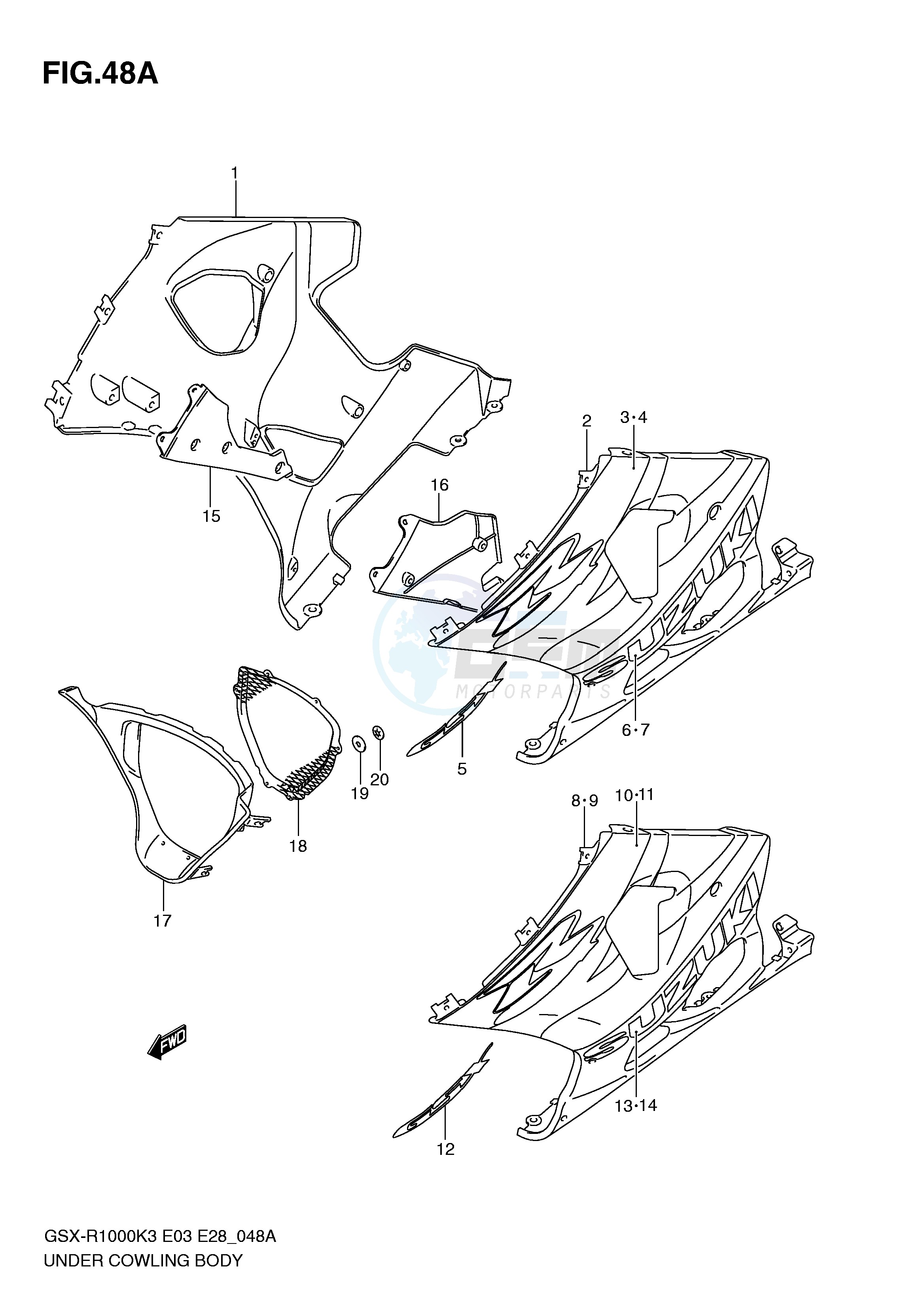UNDER COWLING (GSX-R1000K4) blueprint