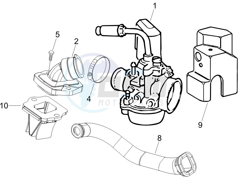Carburettor assembly - Union pipe image