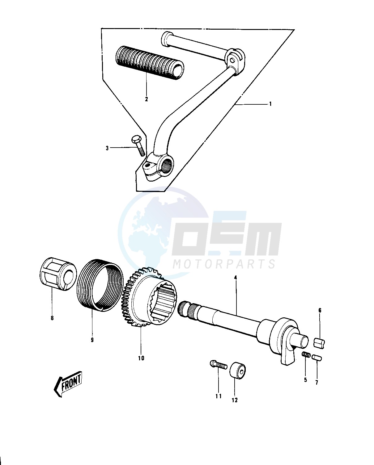 KICKSTARTER MECHANISM -- 70-73- - blueprint