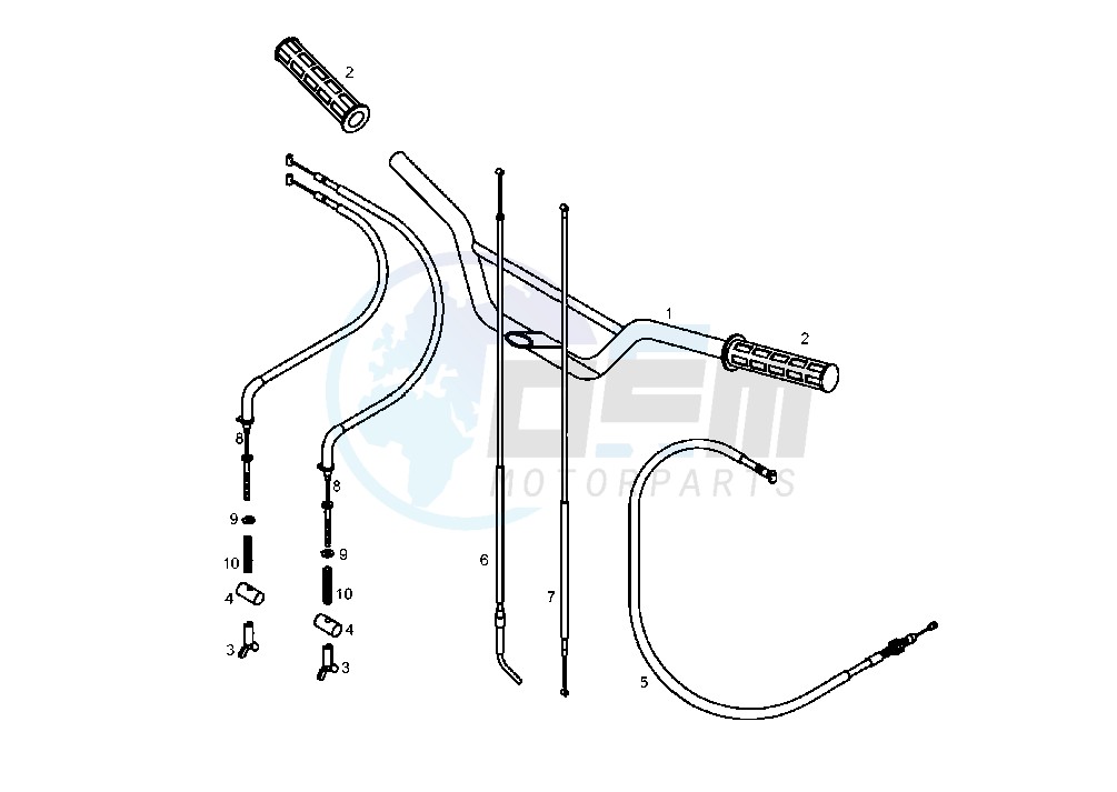 STEERING HANDLE, CABLE blueprint