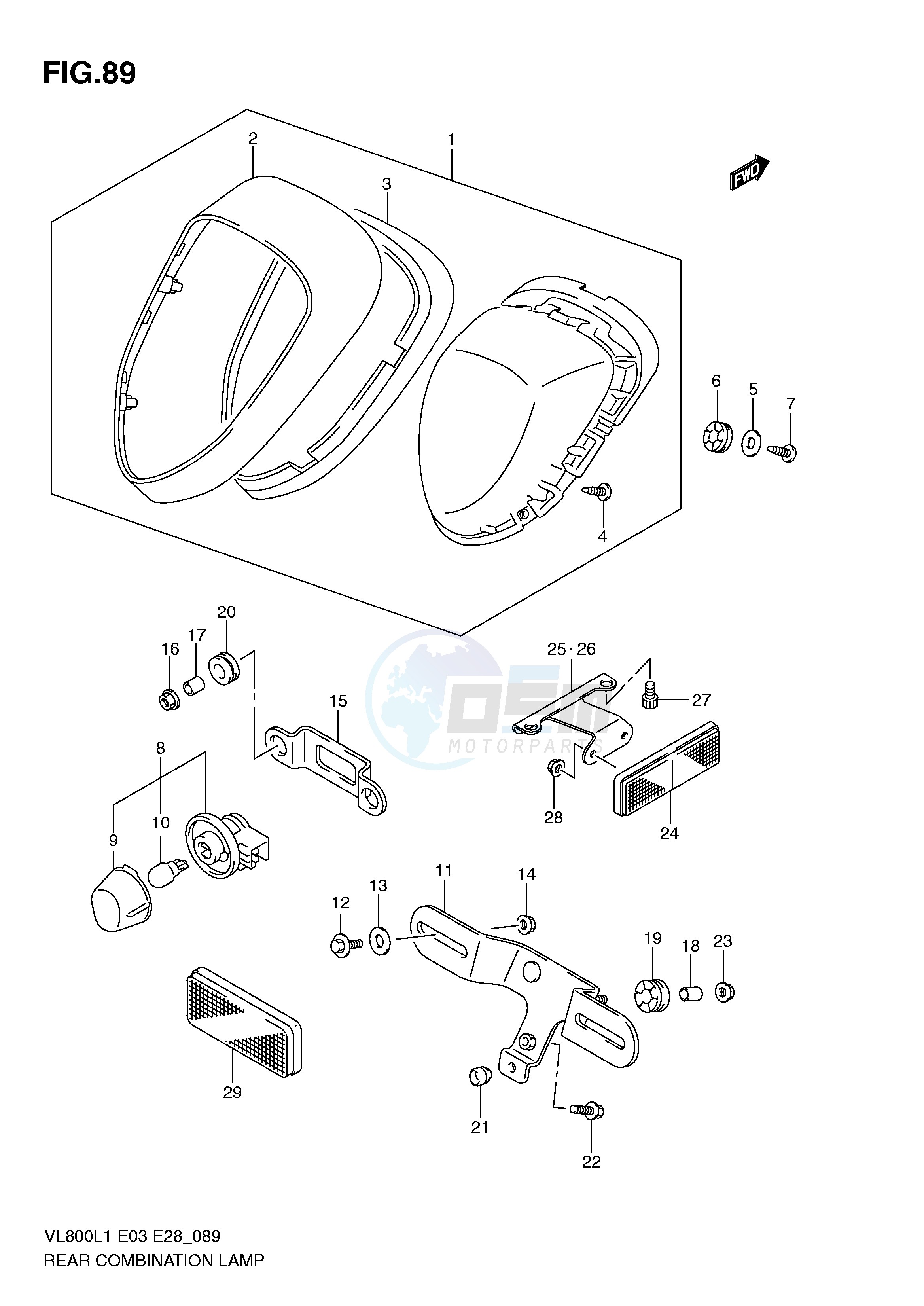 REAR COMBINATION LAMP (VL800L1 E28) image