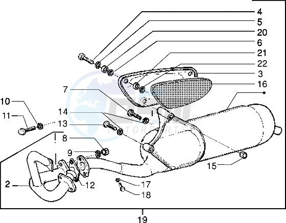 Catalytic silencer (Vehicle with rear drum brake) blueprint