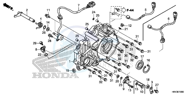 REAR CRANKCASE COVER blueprint