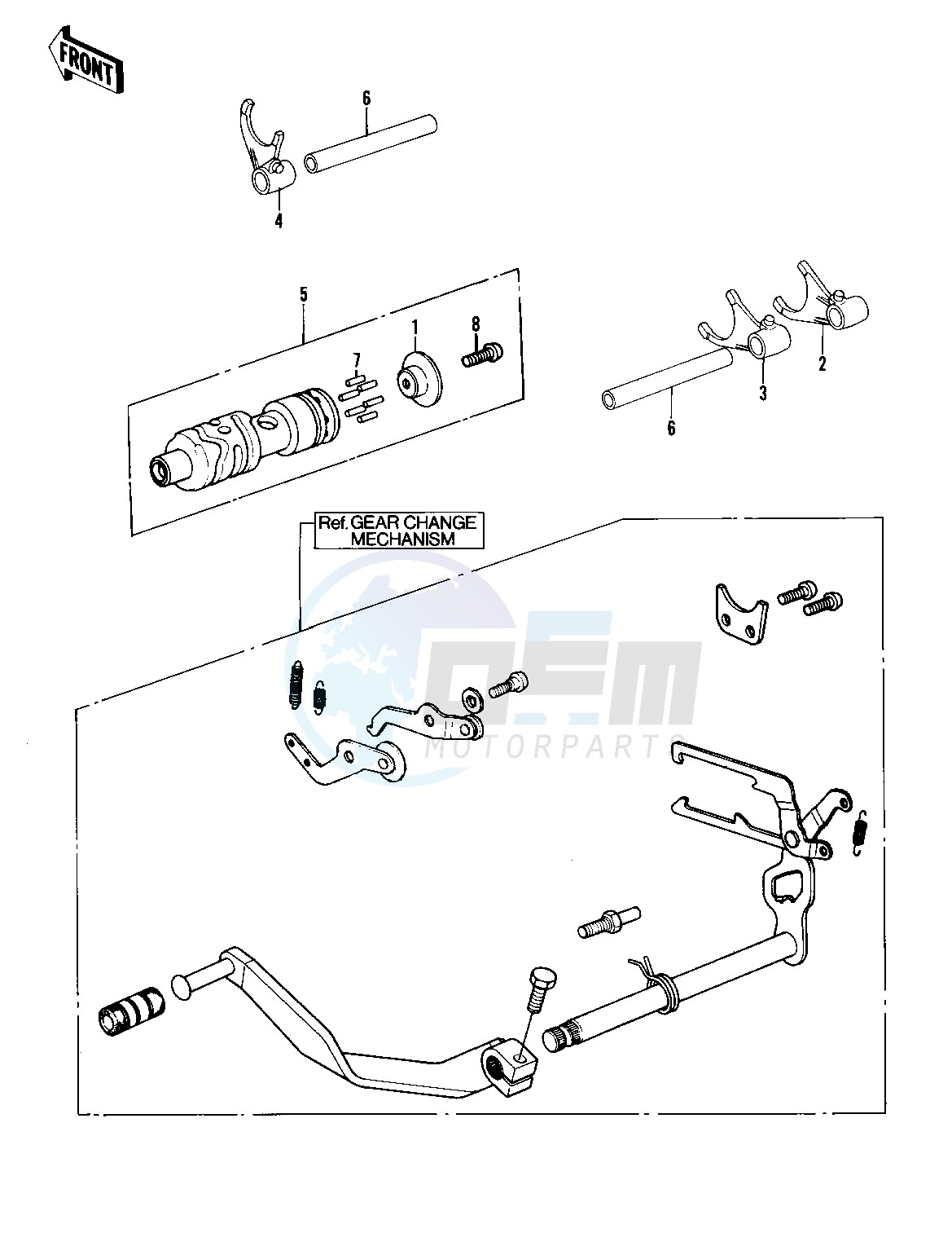 GEAR CHANGE DRUM & FORKS blueprint