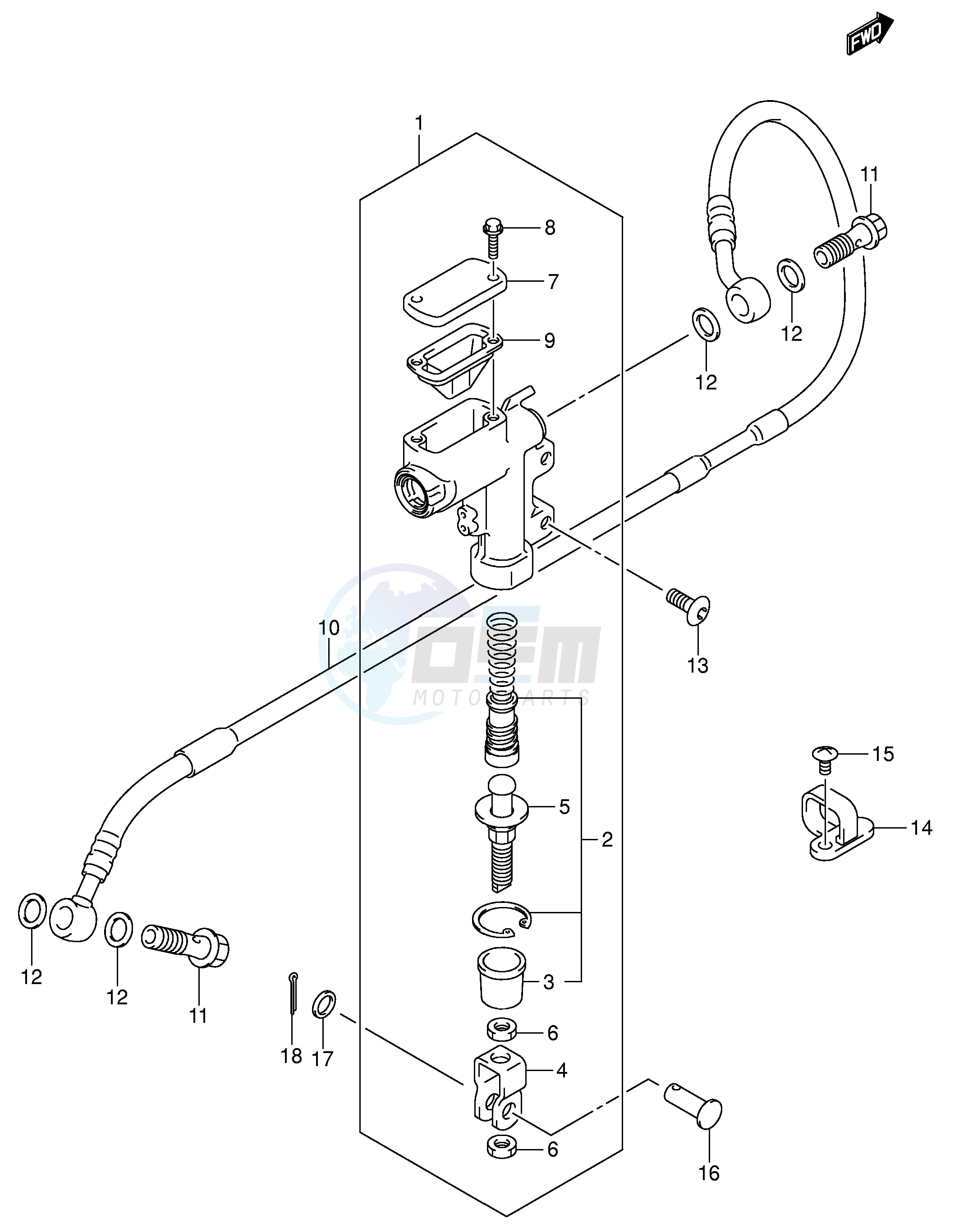 REAR MASTER CYLINDER (MODEL K4) image