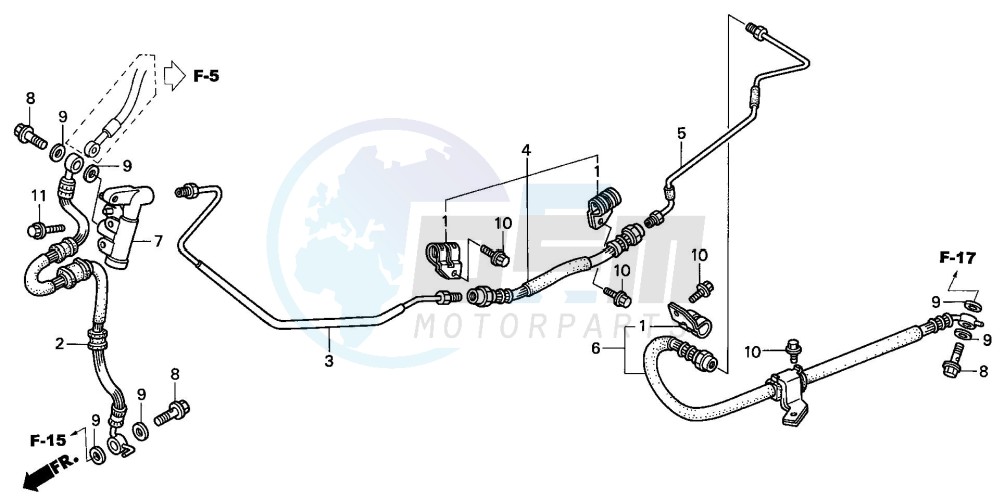 REAR BRAKE PIPE (NSS2501/2) blueprint