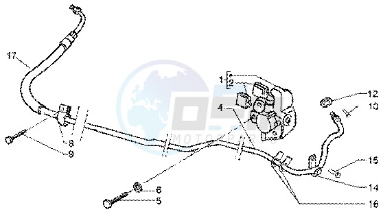 Caliper- Rear brake pipe image