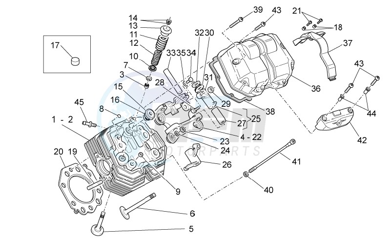 Cylinder head and valves image