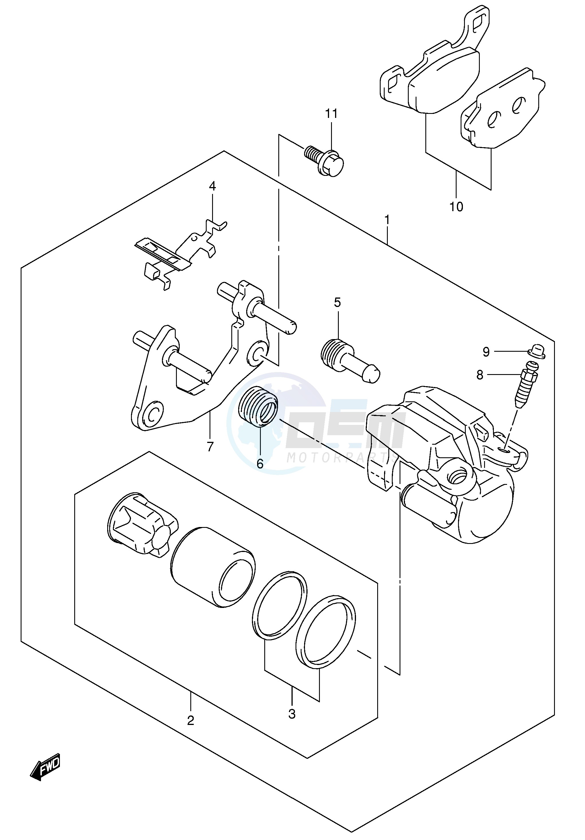 REAR CALIPER (MODEL K4) blueprint