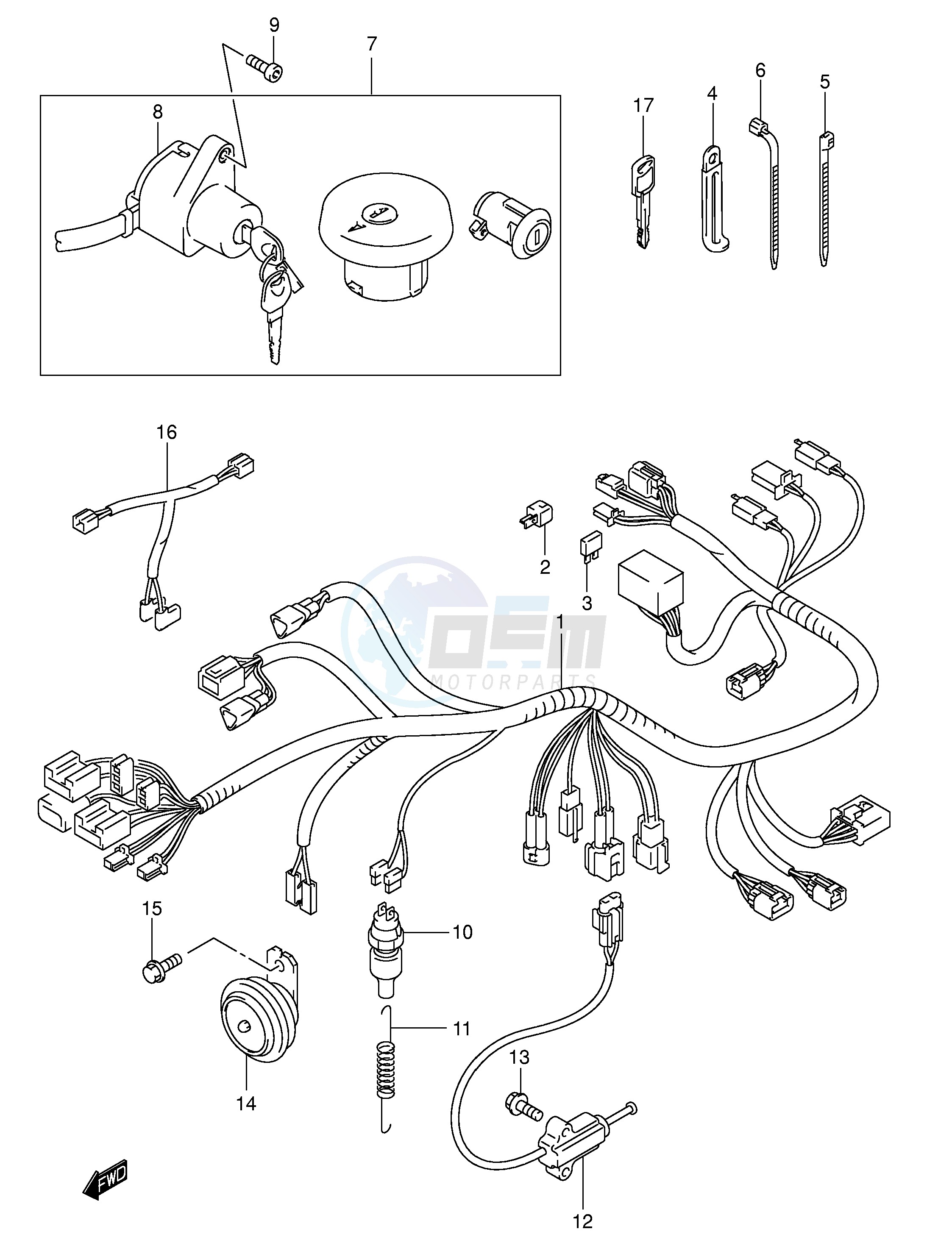 WIRING HARNESS (MODEL K3 K4) blueprint