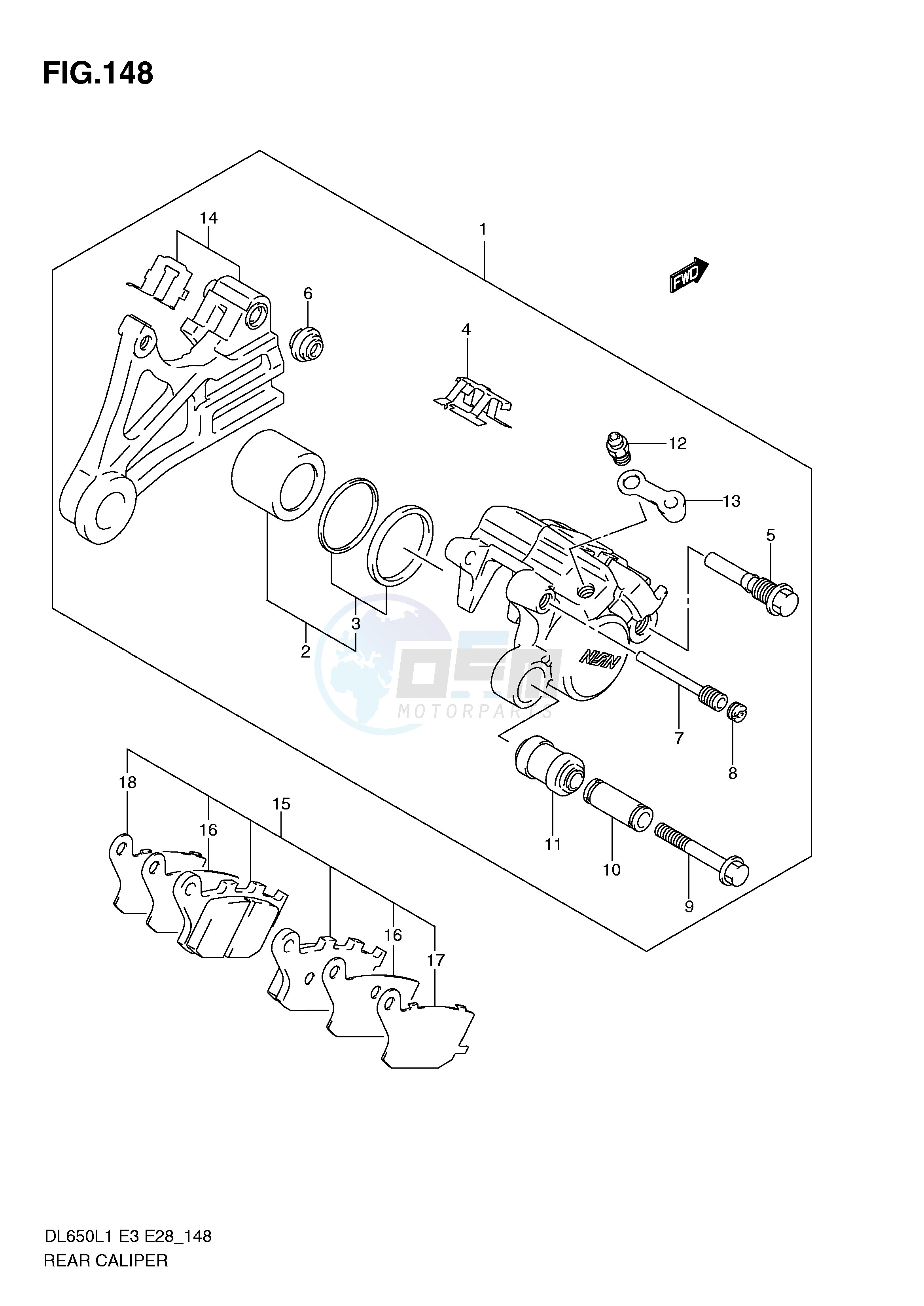 REAR CALIPER (DL650L1 E3) blueprint