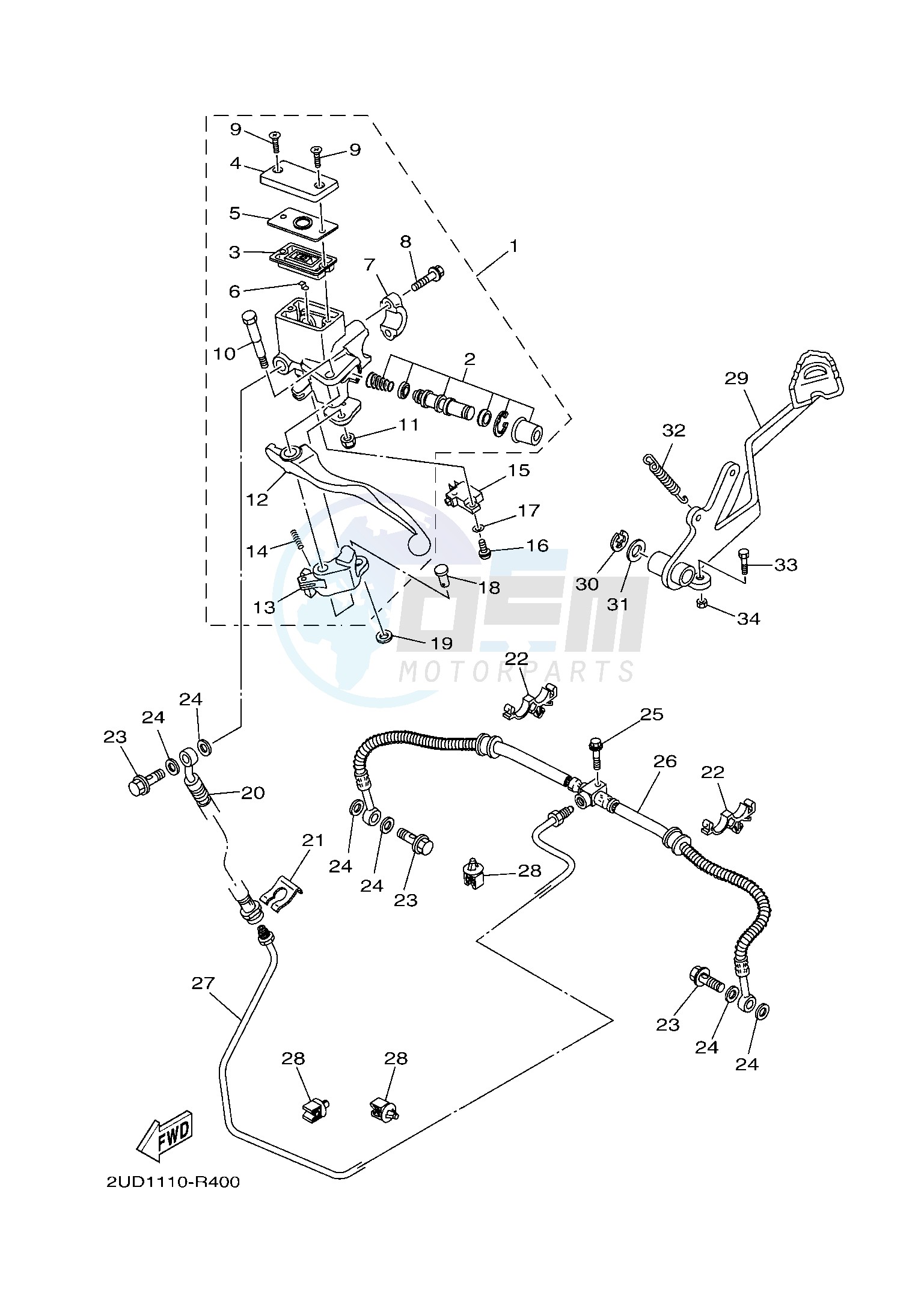 REAR MASTER CYLINDER blueprint