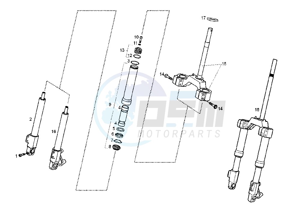 FRONT FORK MARZOCCHI blueprint