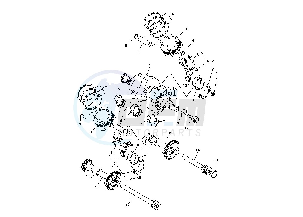 CRANKSHAFT - PISTON blueprint