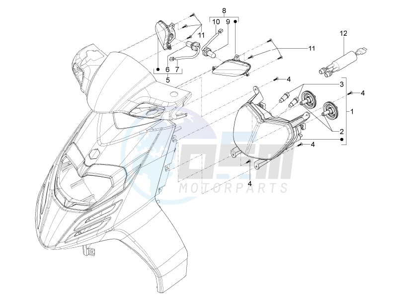 Front headlamps - Turn signal lamps blueprint