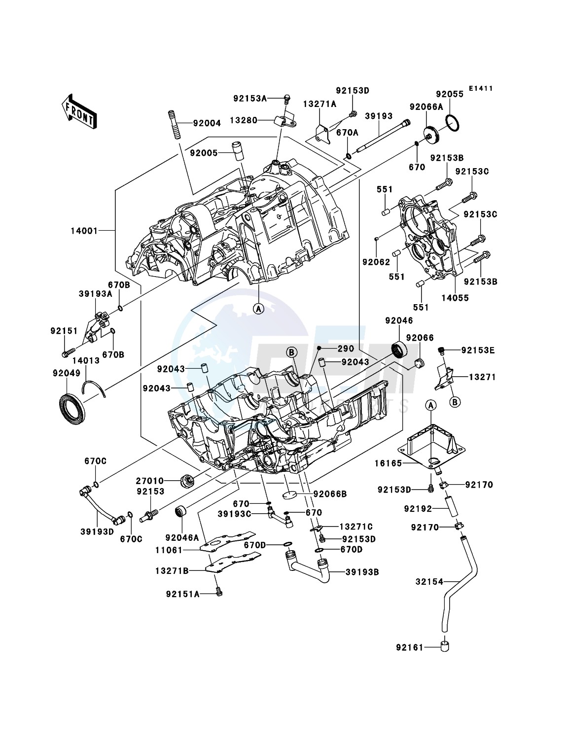 Crankcase(-ER650AE057323) blueprint