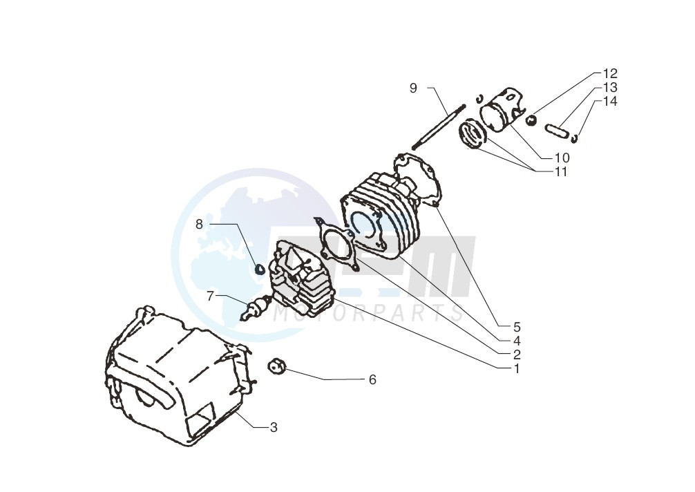 Cylinder-piston-wrist pin assy. image