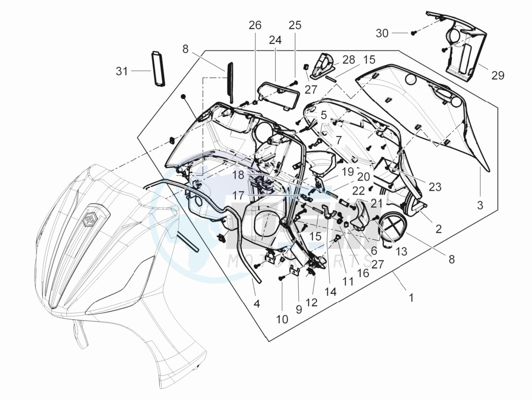 Front glove-box - Knee-guard panel image