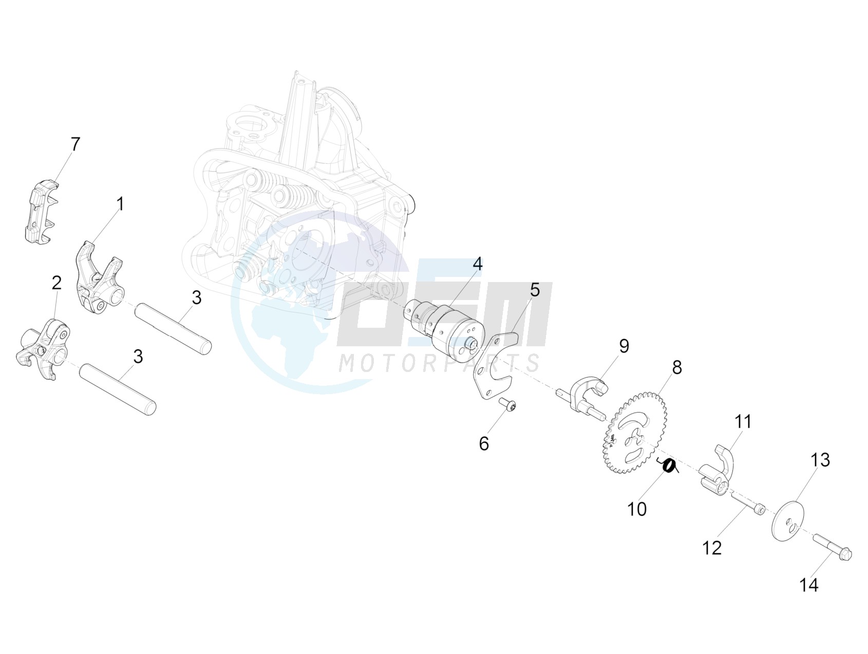 Rocking levers support unit image