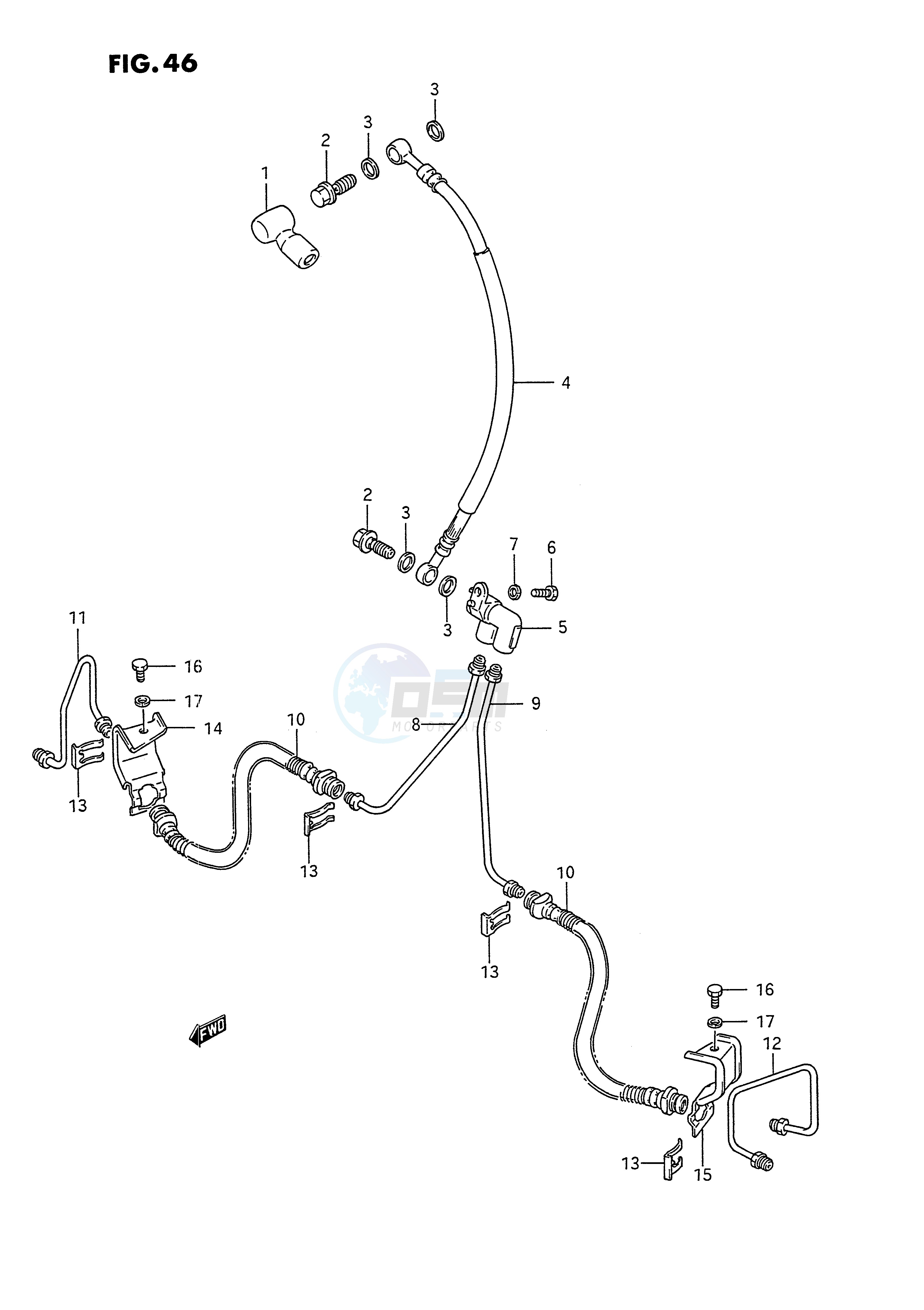 FRONT BRAKE HOSE blueprint