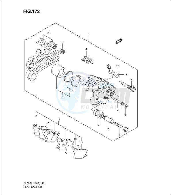 REAR CALIPER (DL650AL1 E2) image