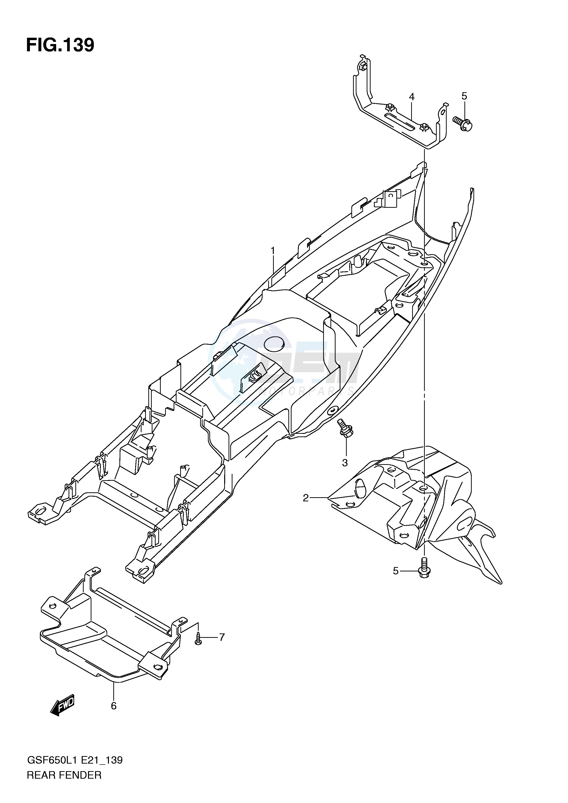 REAR FENDER (GSF650SL1 E21) blueprint