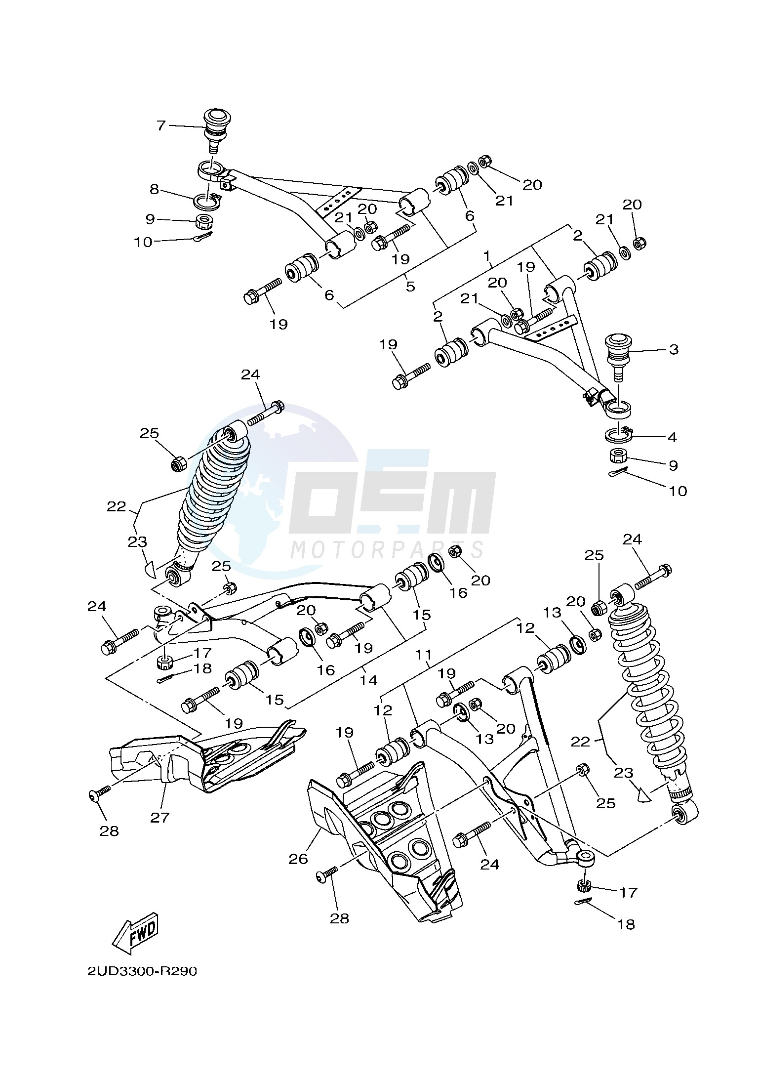 FRONT SUSPENSION & WHEEL blueprint