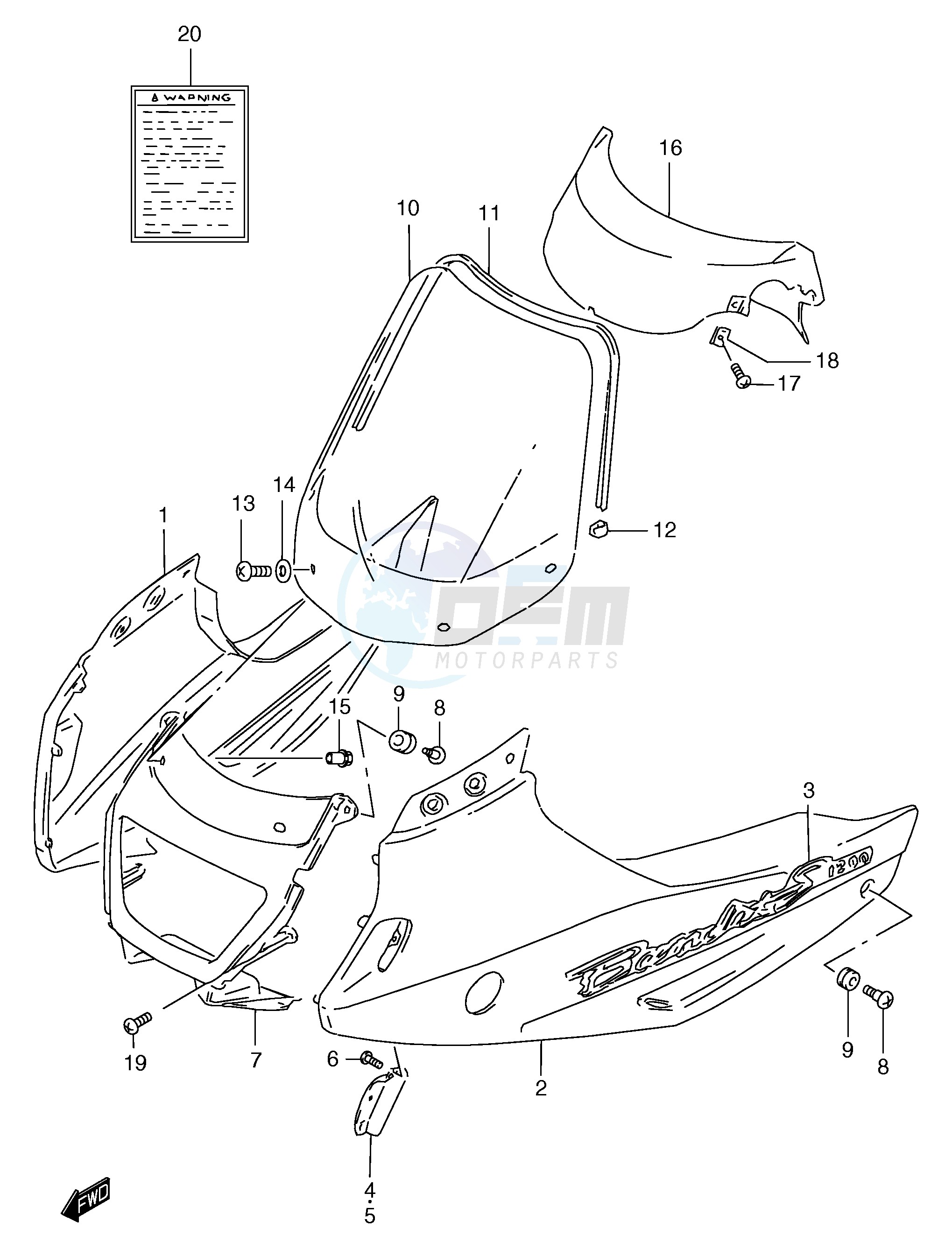 COWLING BODY (GSF1200SX SAX) image