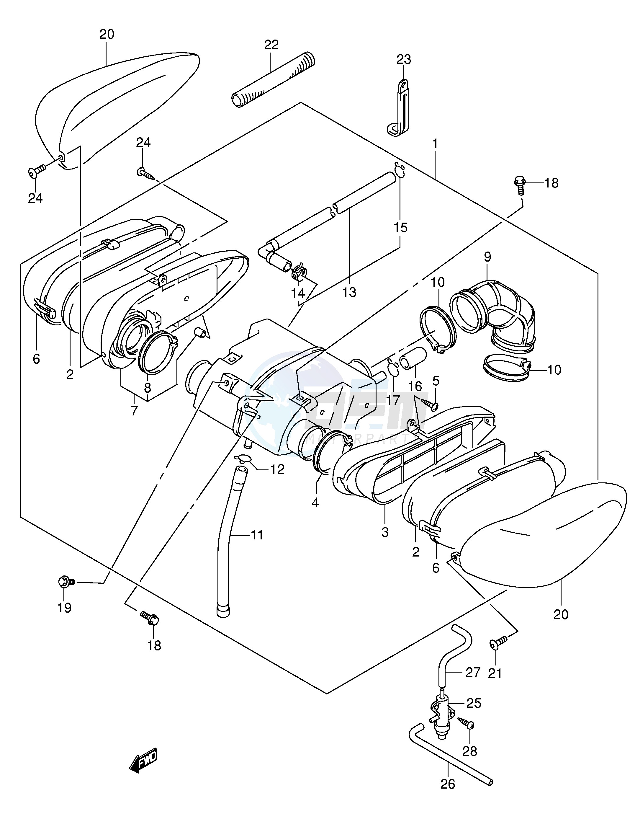 AIR CLEANER (MODEL K2 K3 K4) blueprint