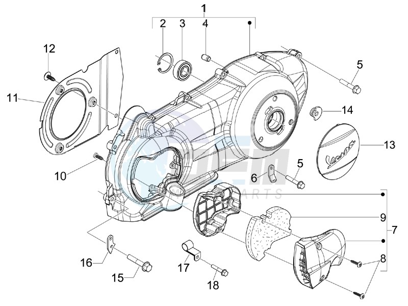 Crankcase cover and cooling image