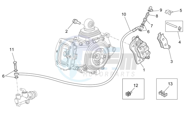 Rear brake caliper blueprint