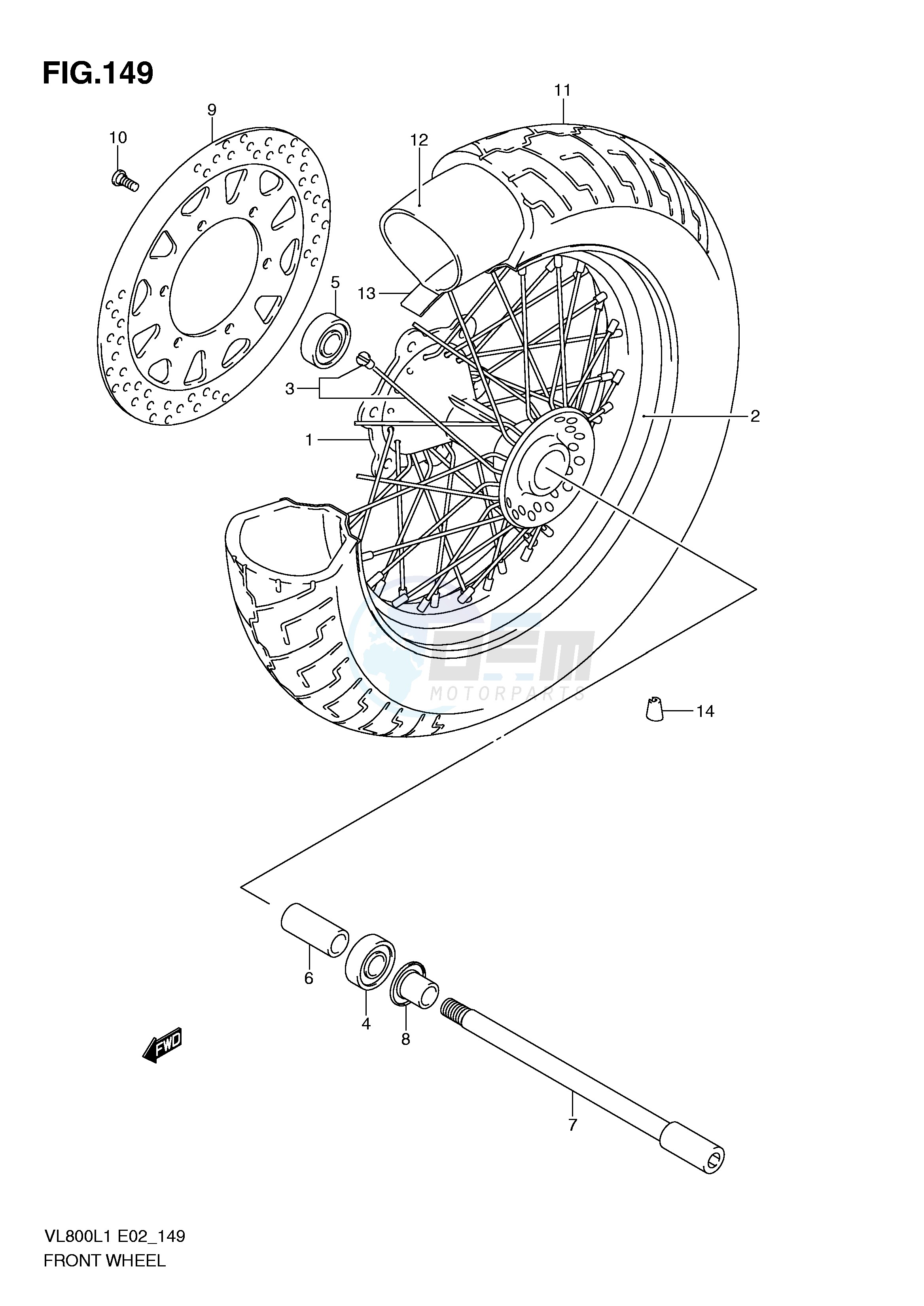 FRONT WHEEL (VL800L1 E19) blueprint