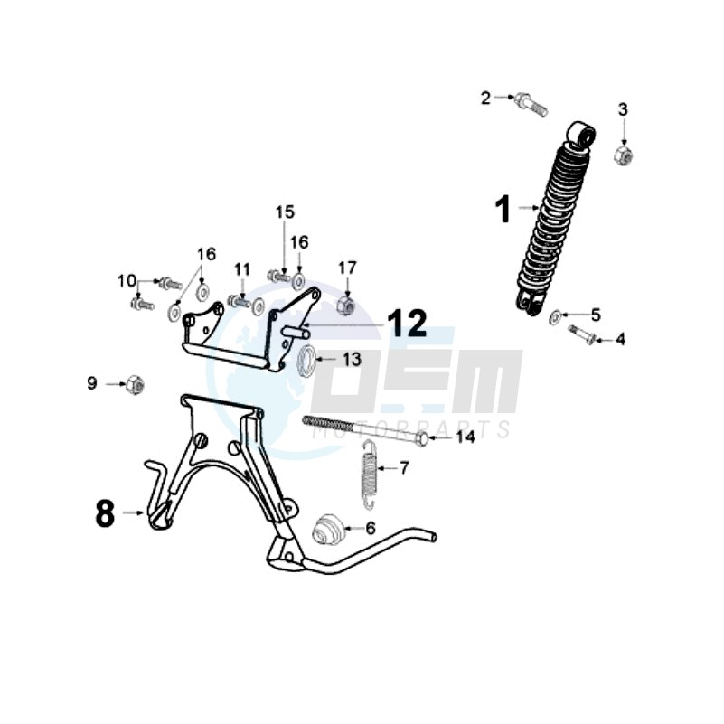 RMO REAR SHOCK AND STAND blueprint