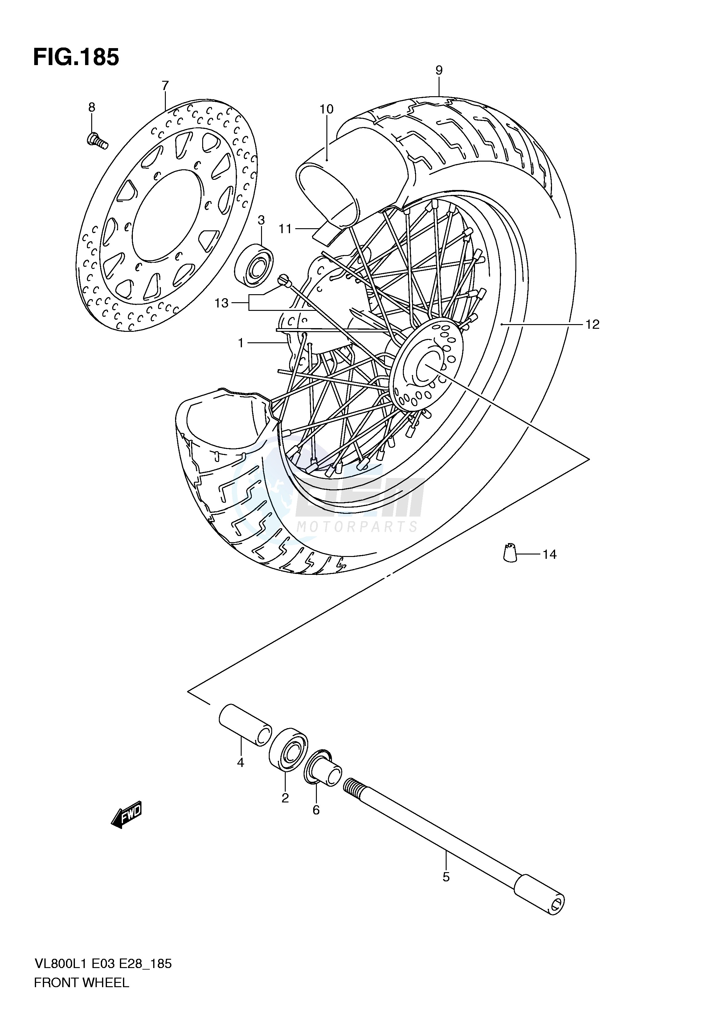 FRONT WHEEL (VL800L1 E33) blueprint