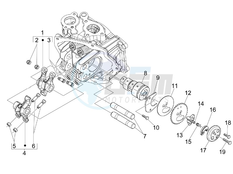 Rocking levers support unit image