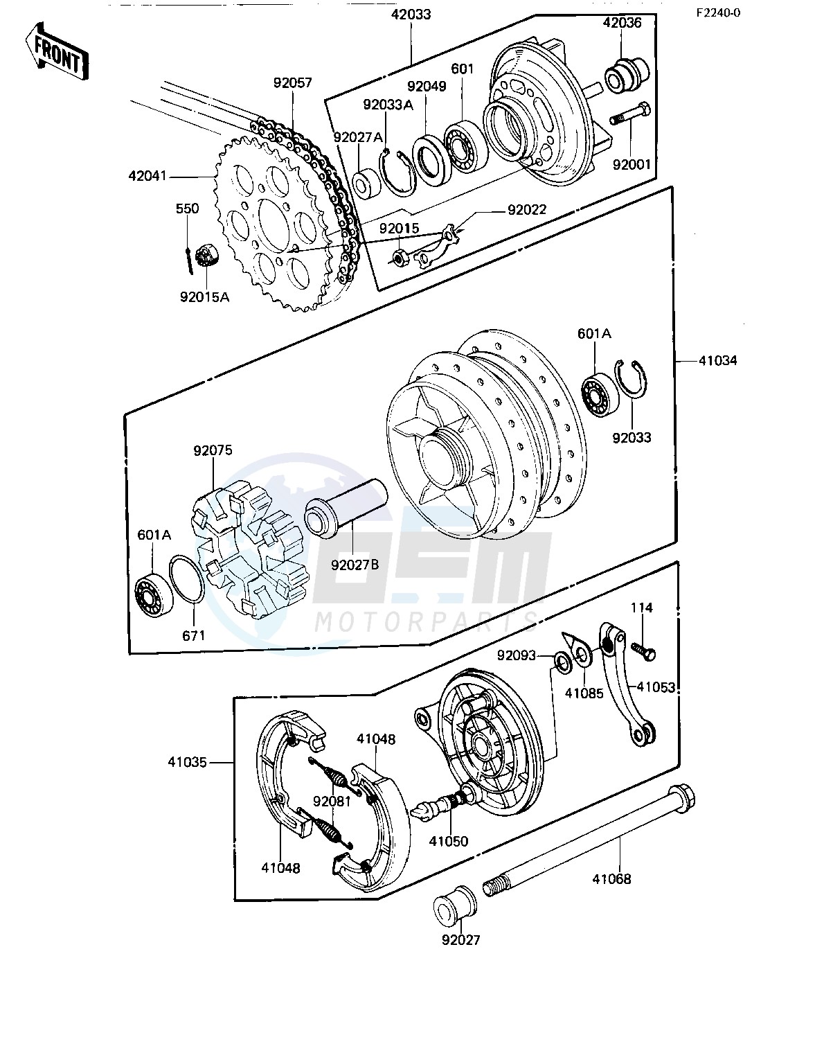 REAR HUB_BRAKE_CHAIN -- 81-82 H1_H2- - blueprint