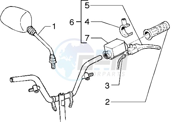 Handlebars component parts (Vehicle with rear hub brake) image