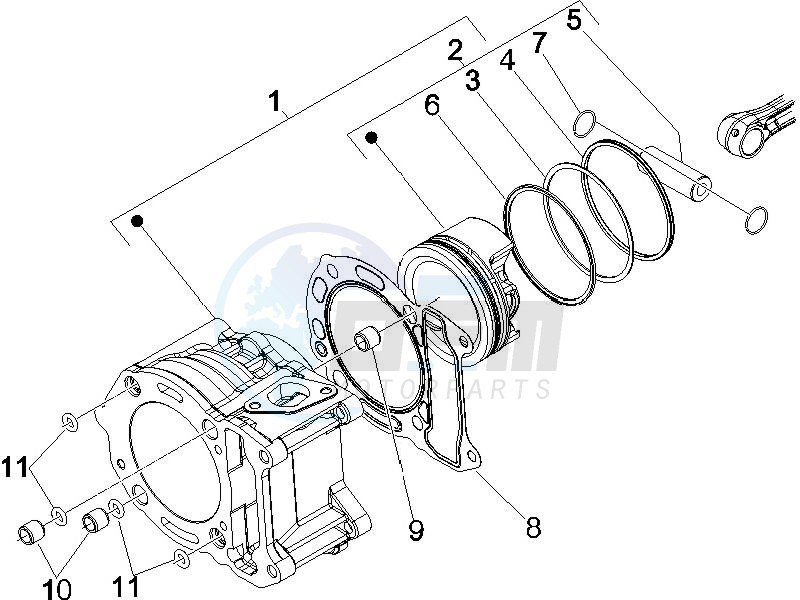 Cylinder - Piston - Wrist pin unit image