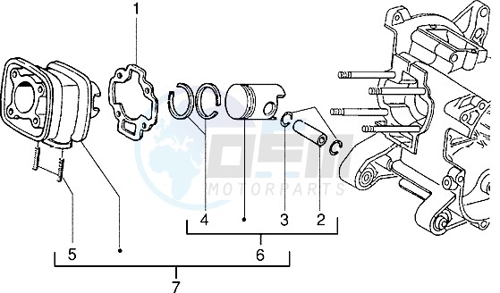 Cylinder-piston-wrist pin assy (Vehicle with rear hub brake) image