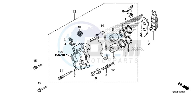 FRONT BRAKE CALIPER blueprint