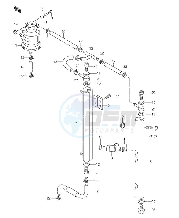 Fuel Injector (S/N 152527 & Newer) blueprint