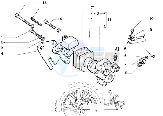 Rear master brake cylinder blueprint