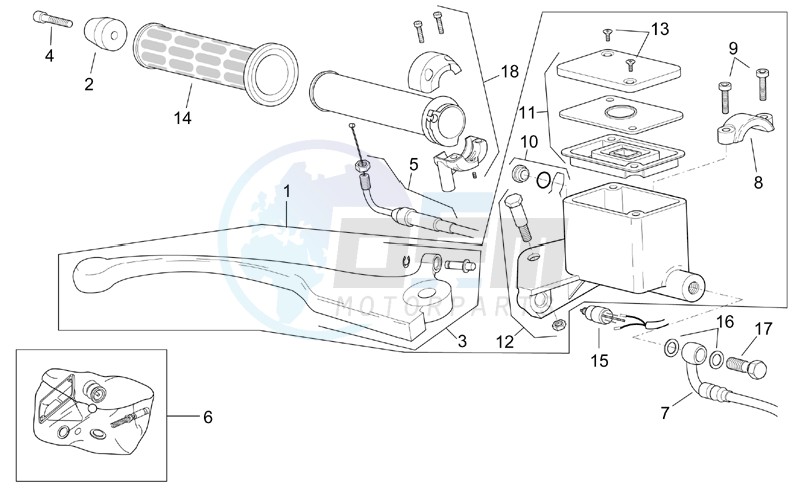 Front master brake cilinder blueprint