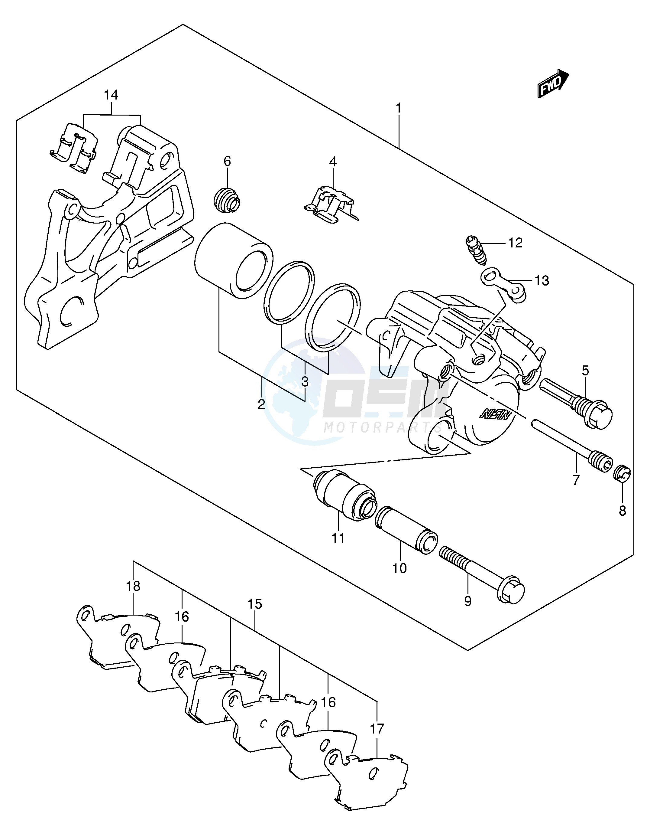 REAR CALIPER (SEE NOTE) image