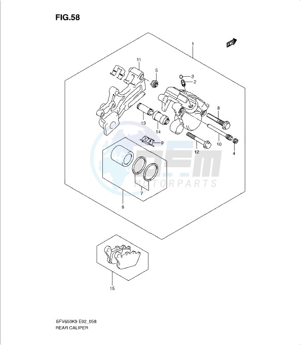 REAR CALIPER (SFV650/A K9-L4) blueprint