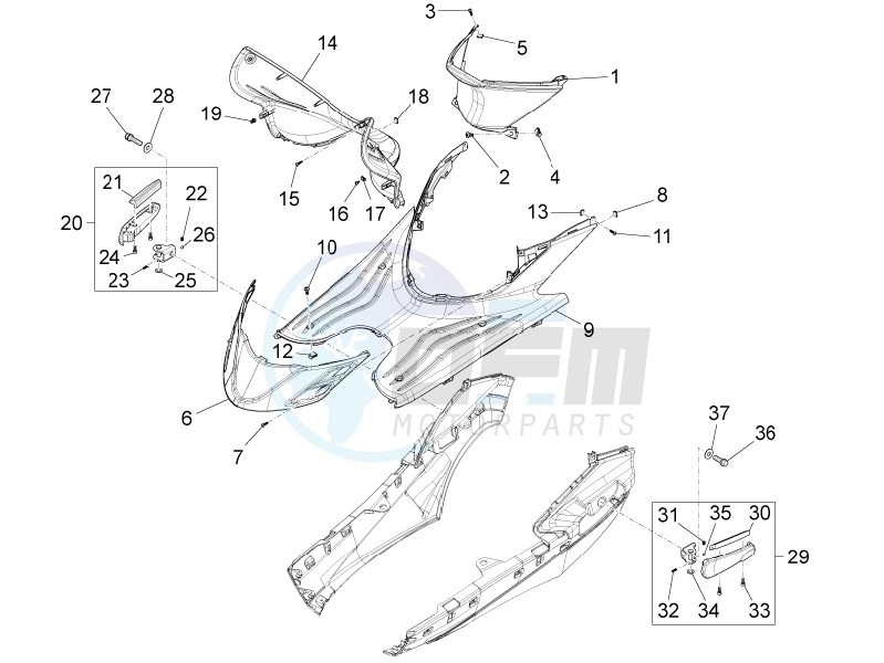 Central cover - Footrests image