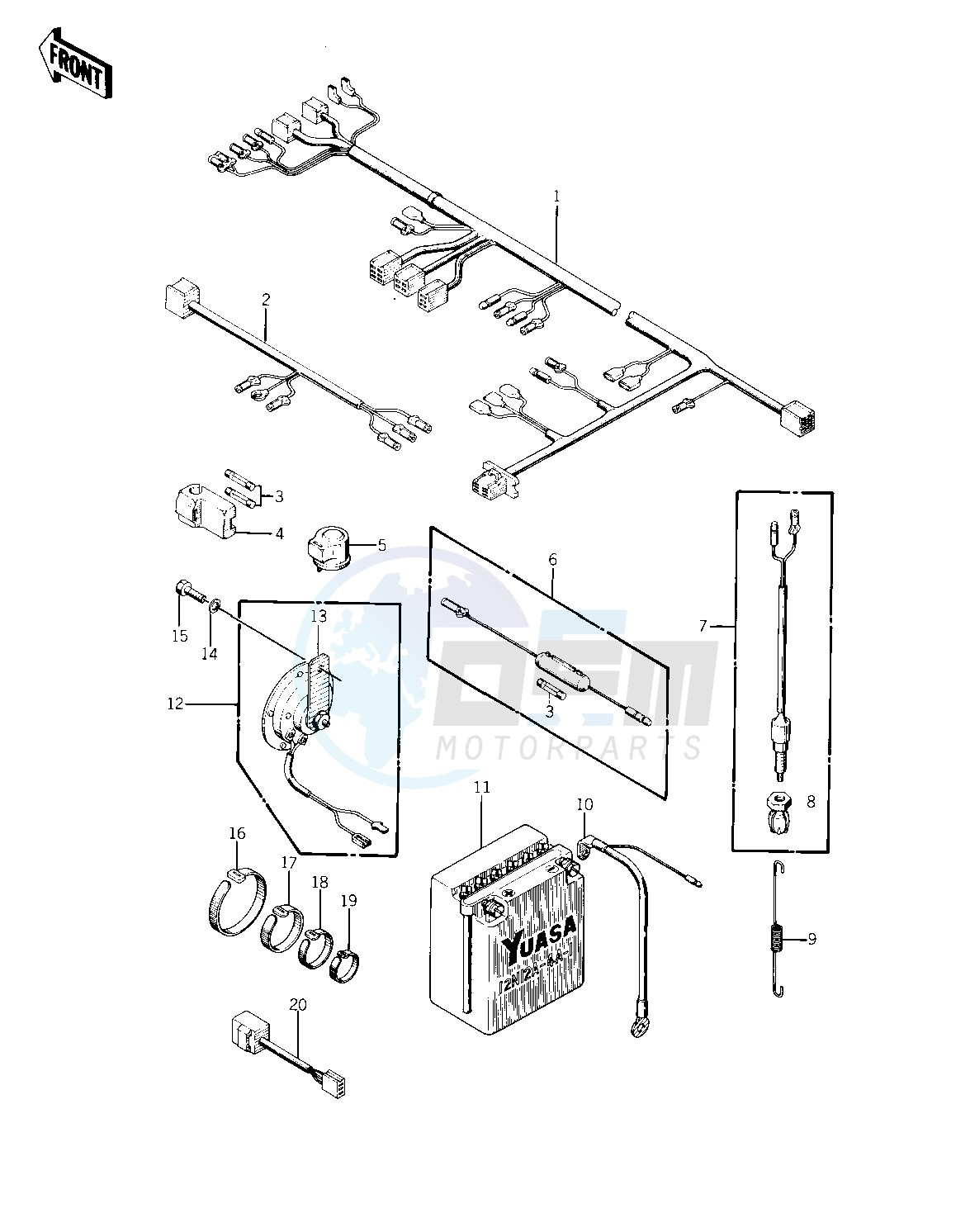 CHASSIS ELECTRICAL EQUIPMENT -- 74 -75 KZ400_KZ400D- - blueprint