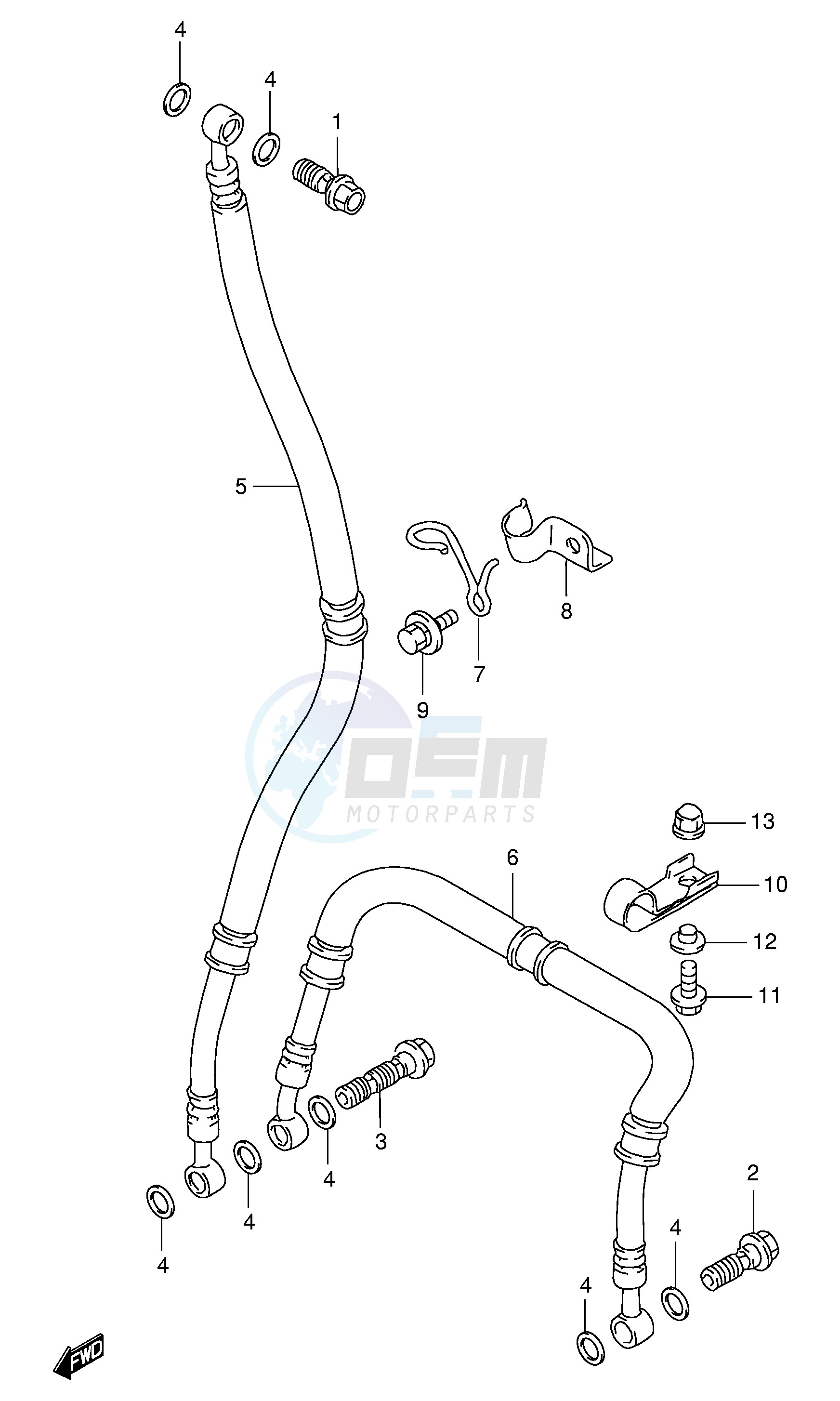 FRONT BRAKE HOSE (MODEL S T V W) image