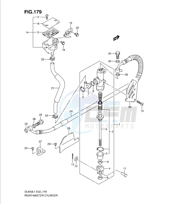 REAR MASTER CYLINDER (DL650L1 E24) blueprint