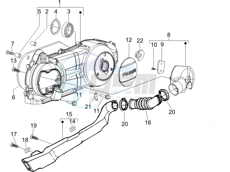 Crankcase cover - Crankcase cooling blueprint